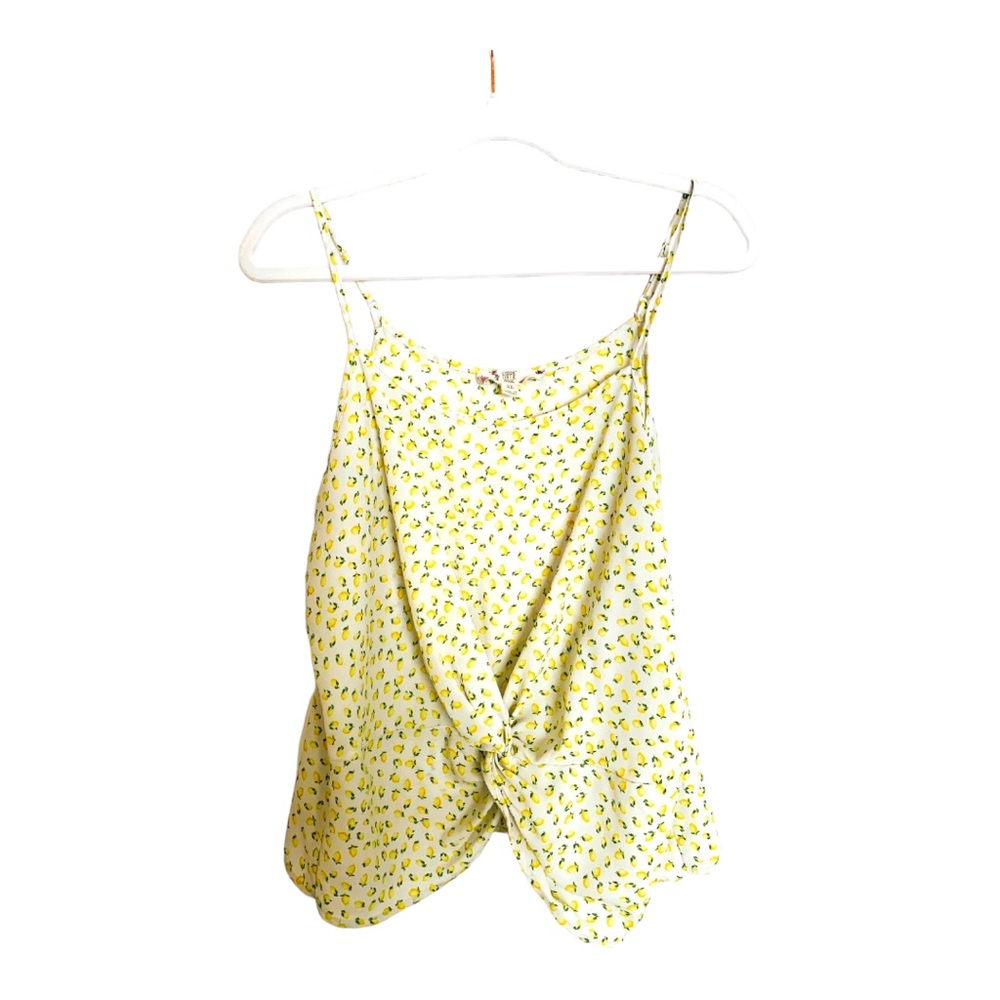 Hippie Rose Women's Juniors' Lemon Design Camisole, Spaghetti Straps Size XL